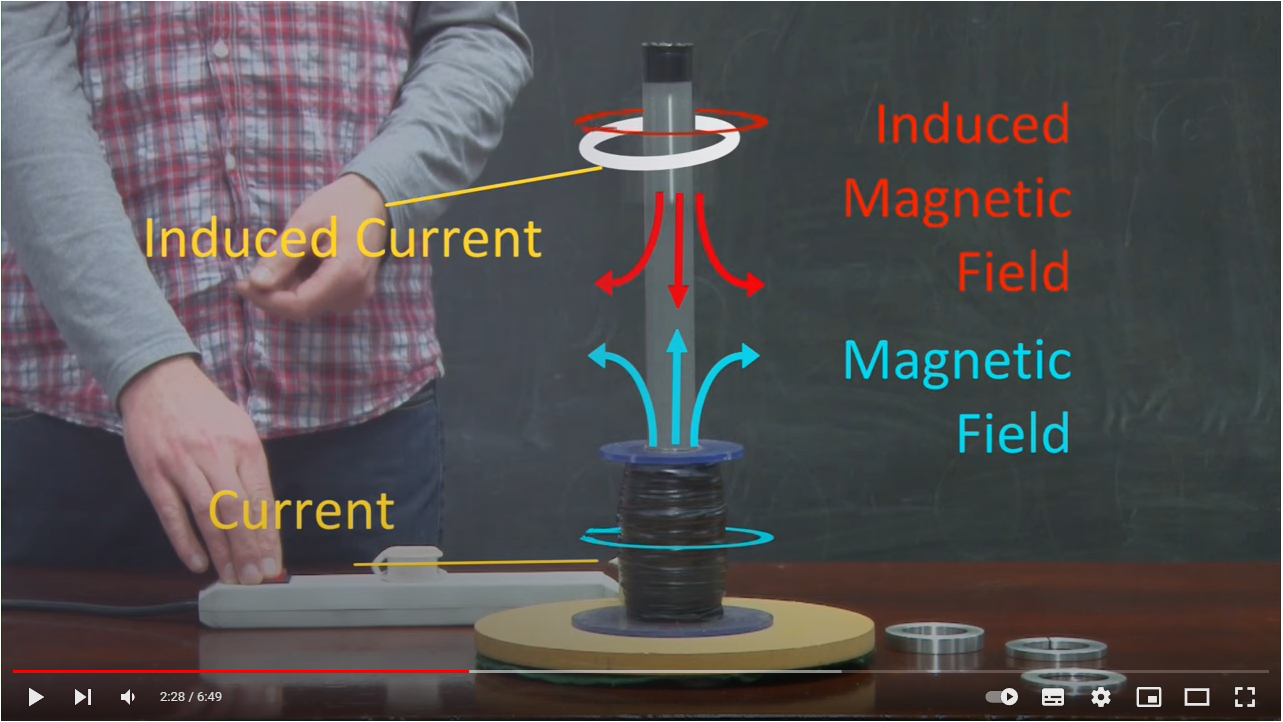 A screenshot of an annotated video in which a scientific demonstration is explained.