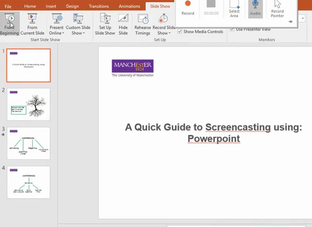 Image of a powerpoint slide which is about to be recorded