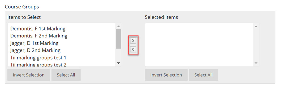 Image showing the fields users use to select groups. 