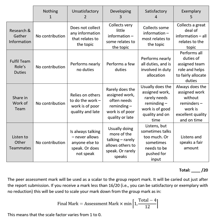 Example rubric 