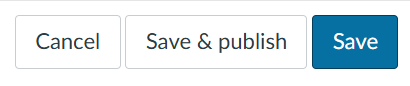 screenshot of save & publish button