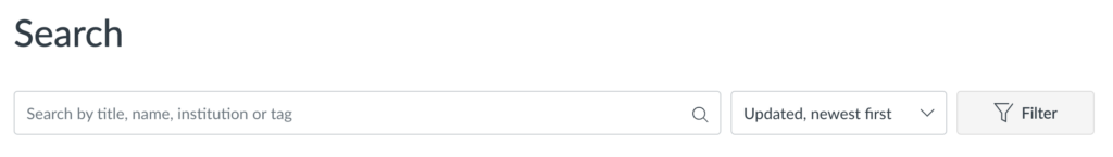 A screenshot of the Canvas Commons search options
