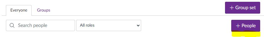 Locating the +People button to add users