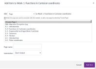 screenshot of the create pages menu in Canvas