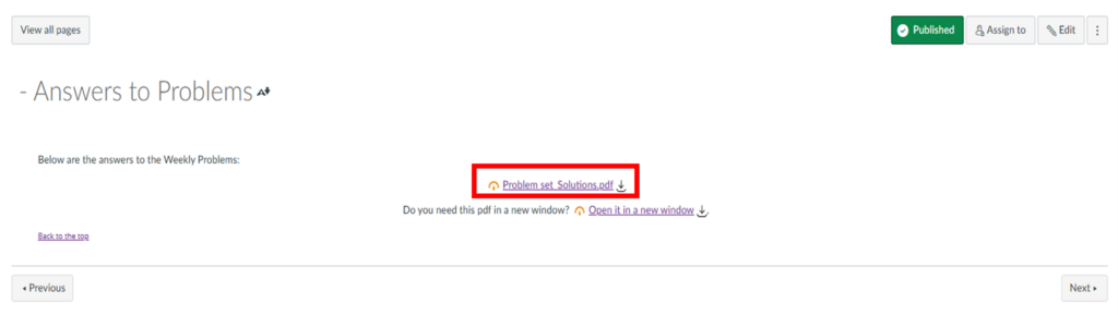Screenshot showing a PDF displayed as a link. 
