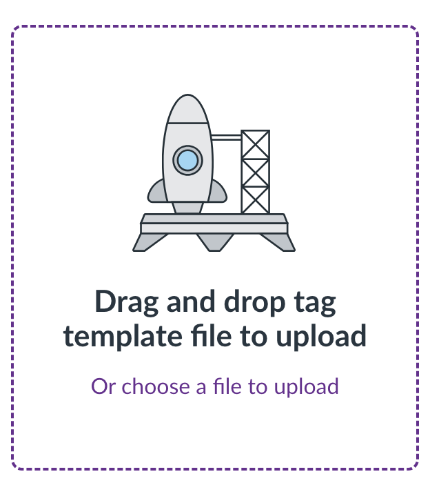 Screenshot of the area for uploading a template file
