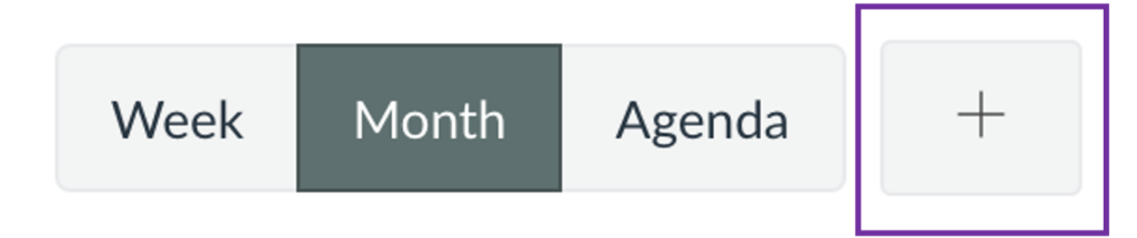 Screenshot showing the calendar add icon