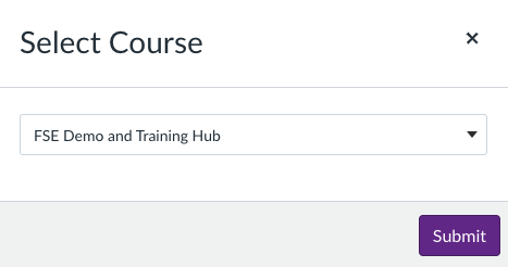 Select course option as seen in the Canvas Calendar