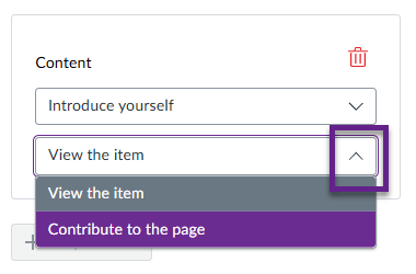 The ‘action’ drop-down menu open with ‘View the item’ selected