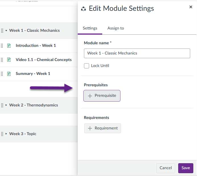 Arrow pointing towards the ‘Edit Module Settings’ menu