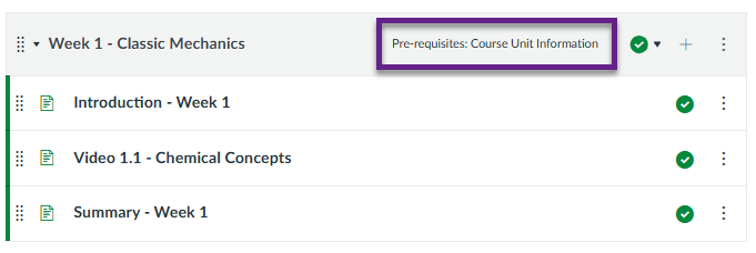 An example Module block is labelled ‘Pre-requisites: Course Unit Information’
