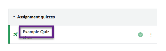 'Example Quiz' title indicated.