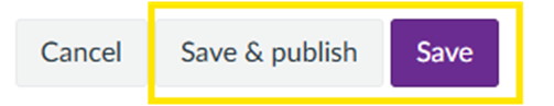 Save and publish button