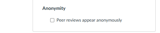 Anonymity option