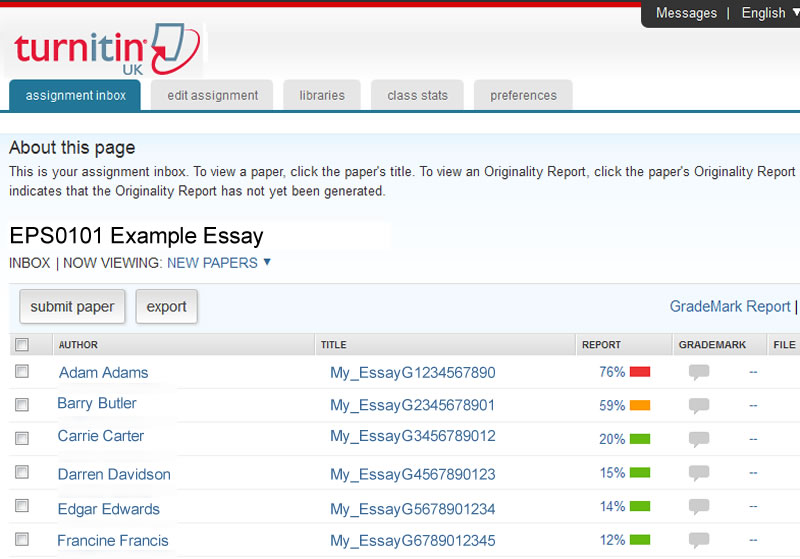 turnitin plagiarism percentage