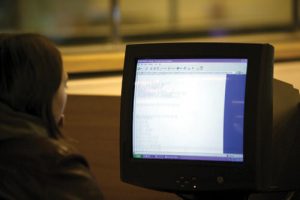 person working at a computer